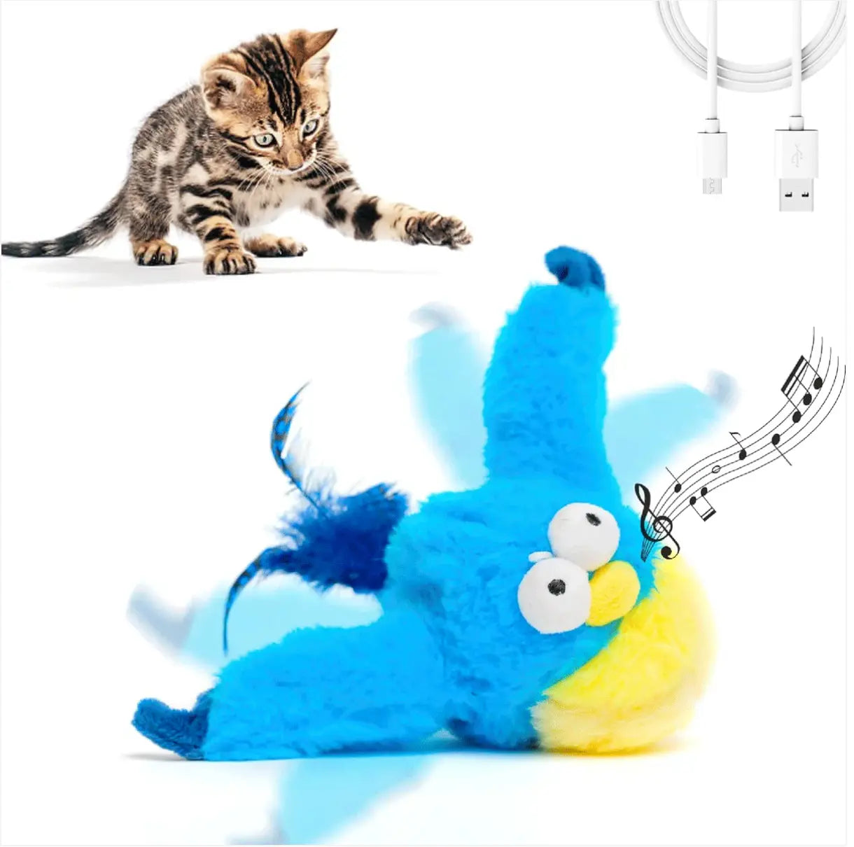 4Peluche con Movimiento y Sonido para mascotas - Carga USB Frida Pets