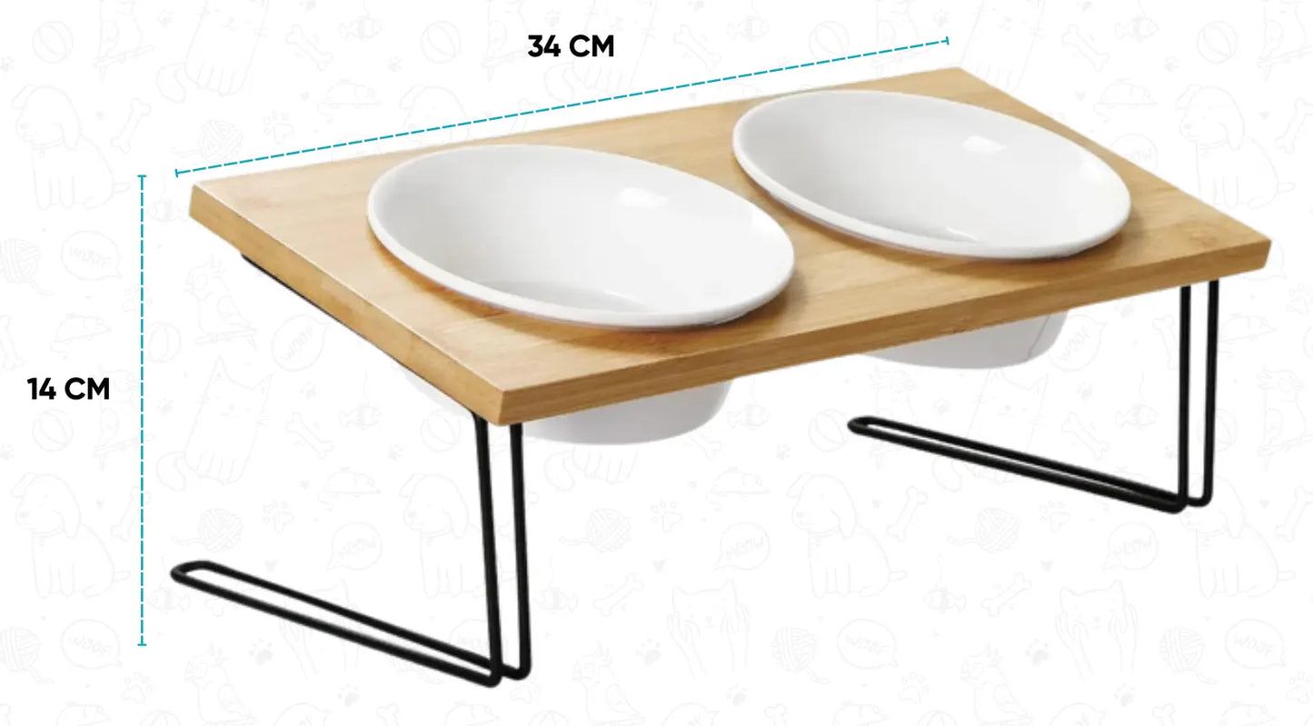 Comedero Doble En Ceramica - Altura Frida Pets