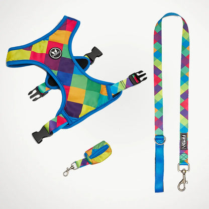 Pechera para mascotas  y Correa - Rombos Azules Frida Pets