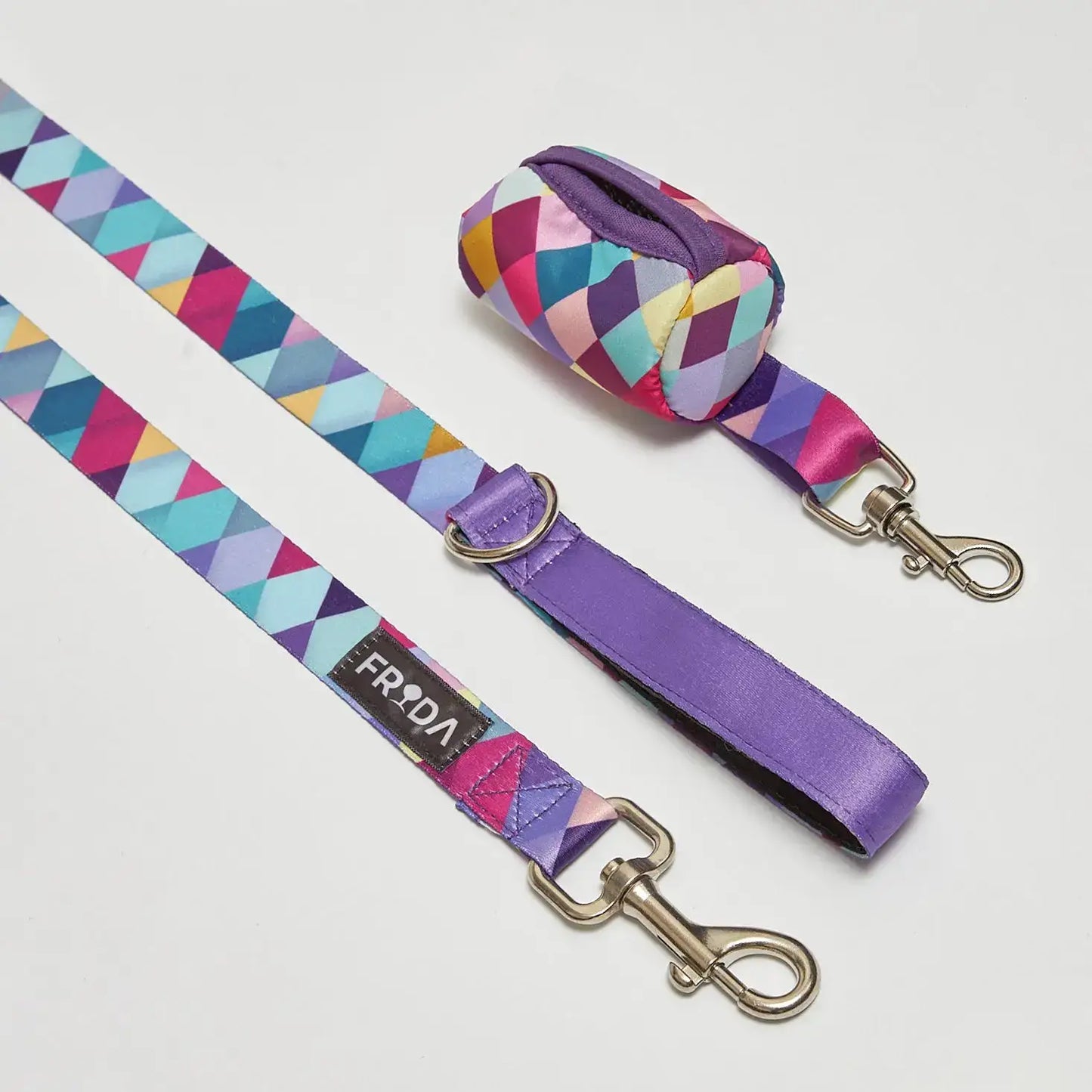Pechera para mascotas y Correa - Rombos Morados Frida Pets