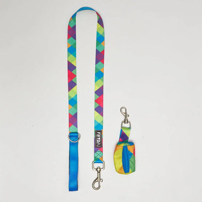 Pechera para mascotas  y Correa - Rombos Azules Frida Pets