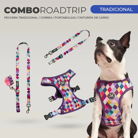 Combo Road Trip Pechera para mascotas Tradicional - Selecciona el diseño Frida Pets