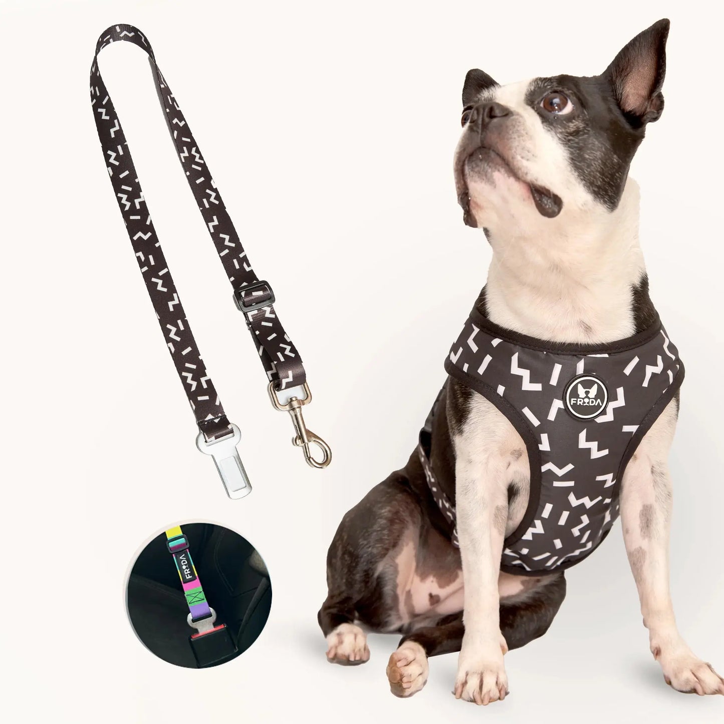 Pechera Tradicional para mascotas Incluye Cinturón para carro+ Envio Gratis -- Selecciona Diseño Frida Pets